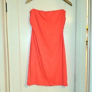 🔥NWT LoveJ strapless neon coral beach dress XL